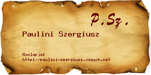 Paulini Szergiusz névjegykártya